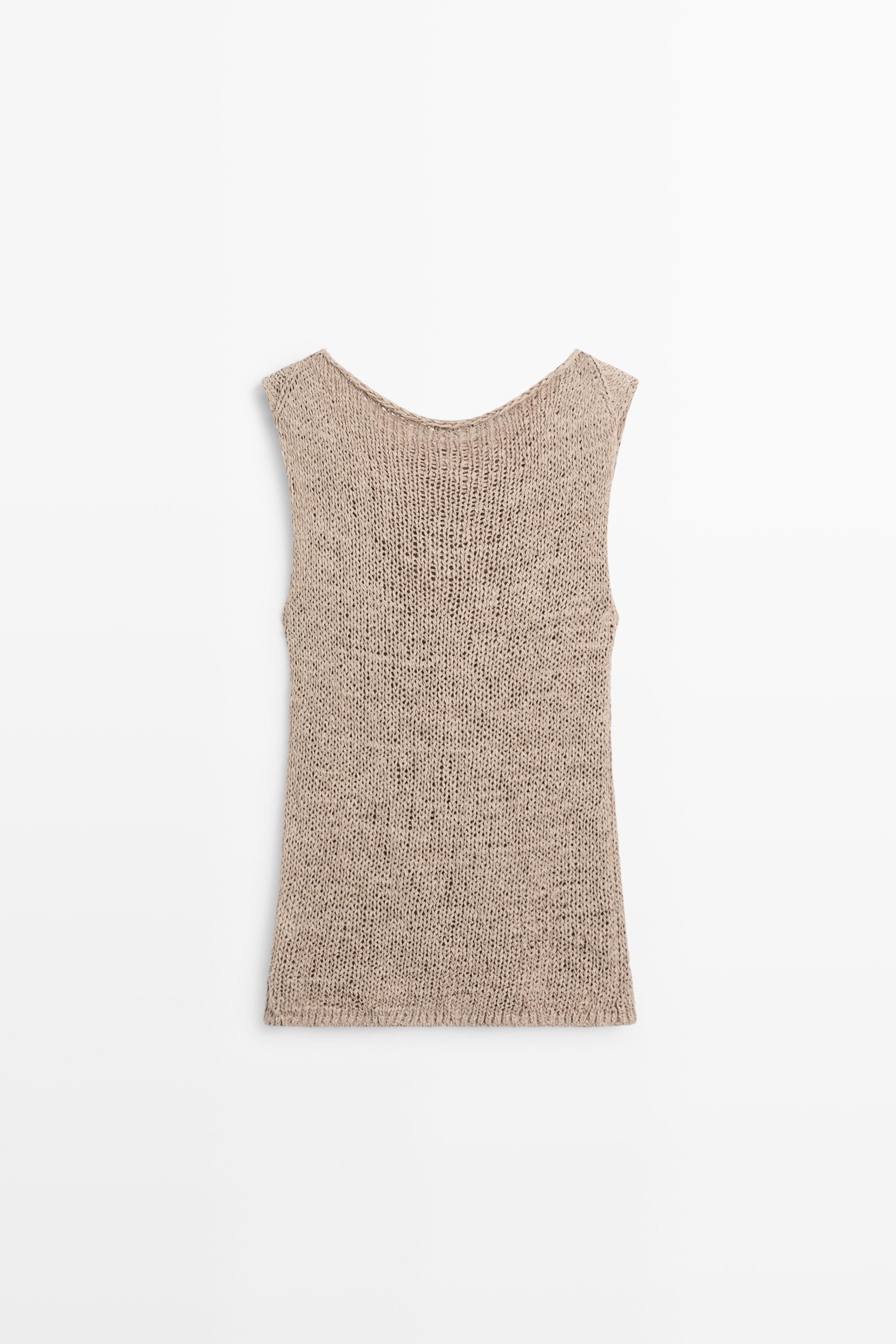 Knit cotton blend top